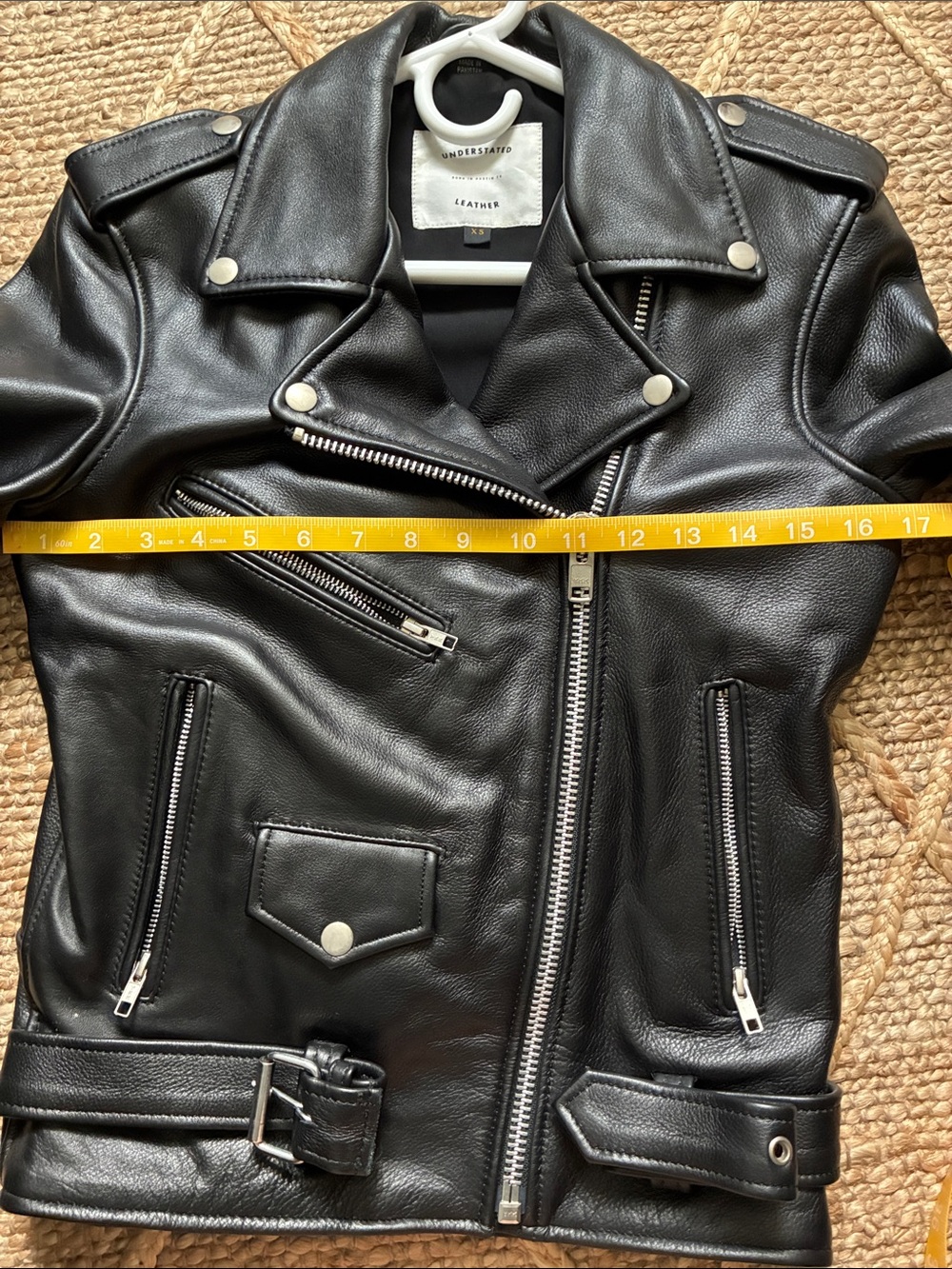 Blank NYC Black Moto Leather Jacket with Silver Hardware - Picture 4 of 5